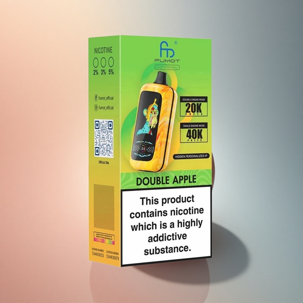 Fumot Digital Monkey 20000/40000 Puffs Kaksikõun Dual Mesh Coil 850mAh Nikotiinivahemik