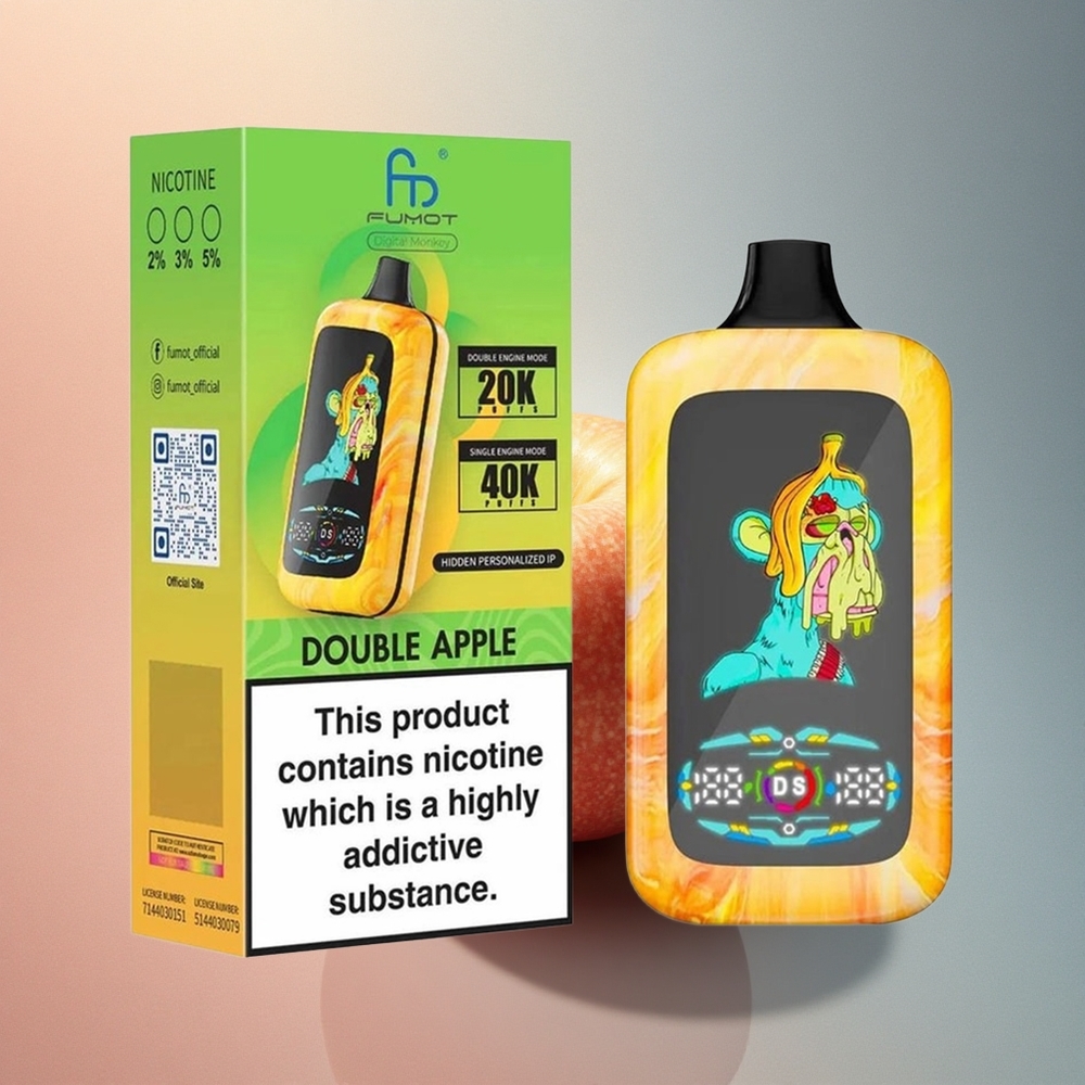 Fumot Digital Monkey 20000/40000 Puffs Kaksikõun Dual Mesh Coil 850mAh Nikotiinivahemik