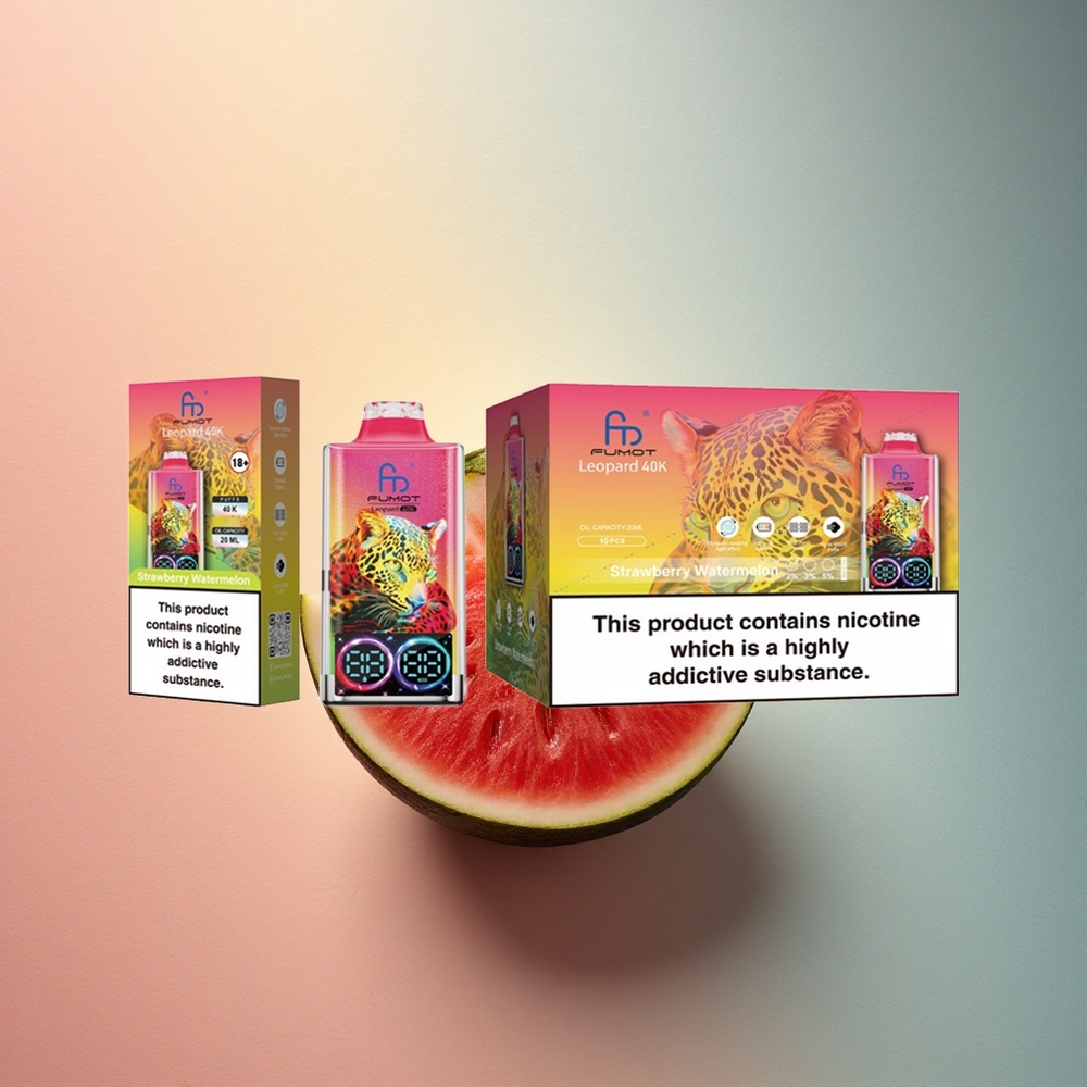 Fumot Leopard 40K Puffs Maasika-Arbuusi 5% Nikotiiniga 700mAh Dual Mesh