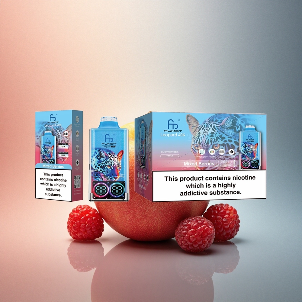 Fumot Leopard 40K Puffs Segamari-mixiga Dual Mesh 700mAh 5% nikotiiniga