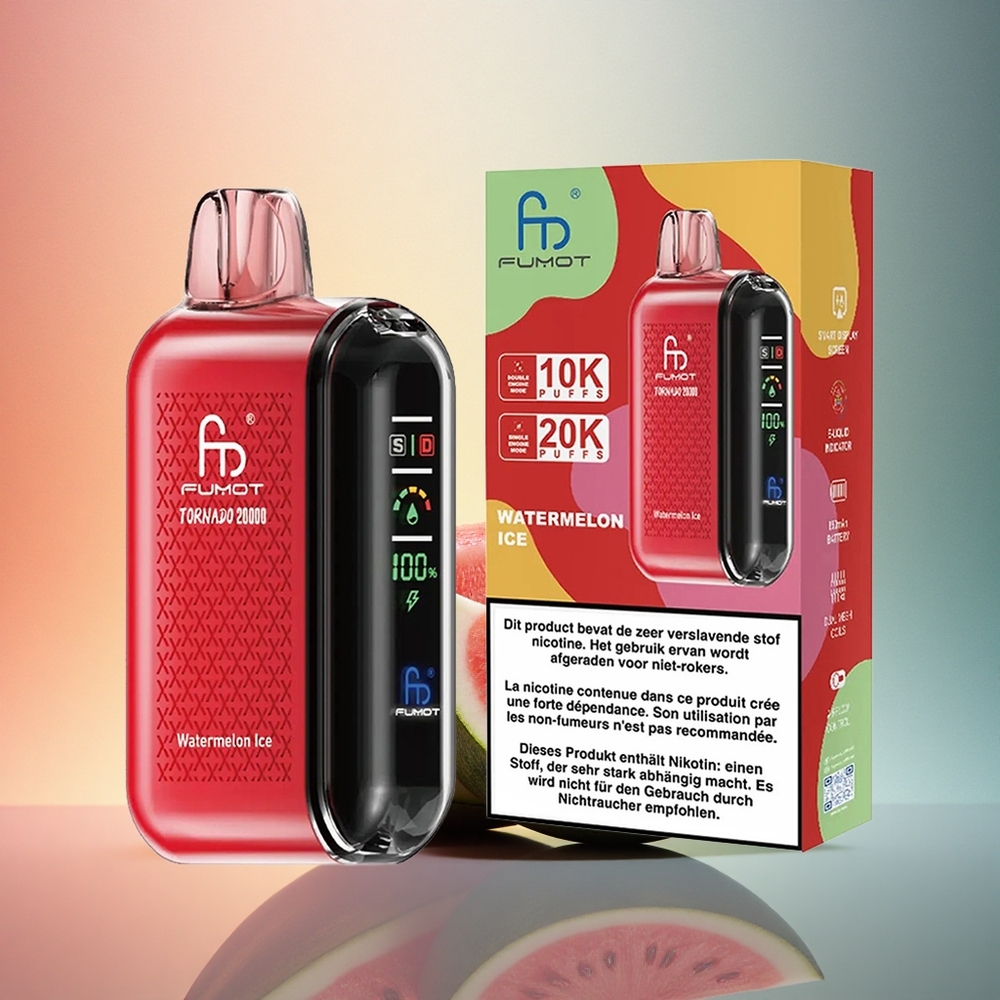 Fumot Tornado 20000 Puffs Arbuusi Jää Dual Mesh 850mAh 2% Nikotiini