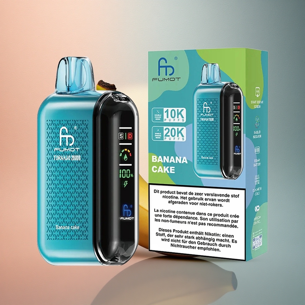 Fumot Tornado 20000 Puffs Banaanikook Dual Mesh Coil 850mAh