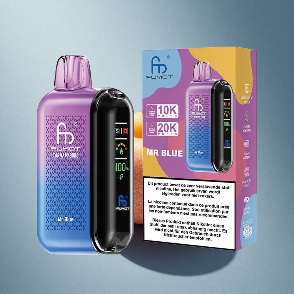 Fumot Tornado 20000 Puffs Hr Sinine Dual Mesh Coil 850mAh