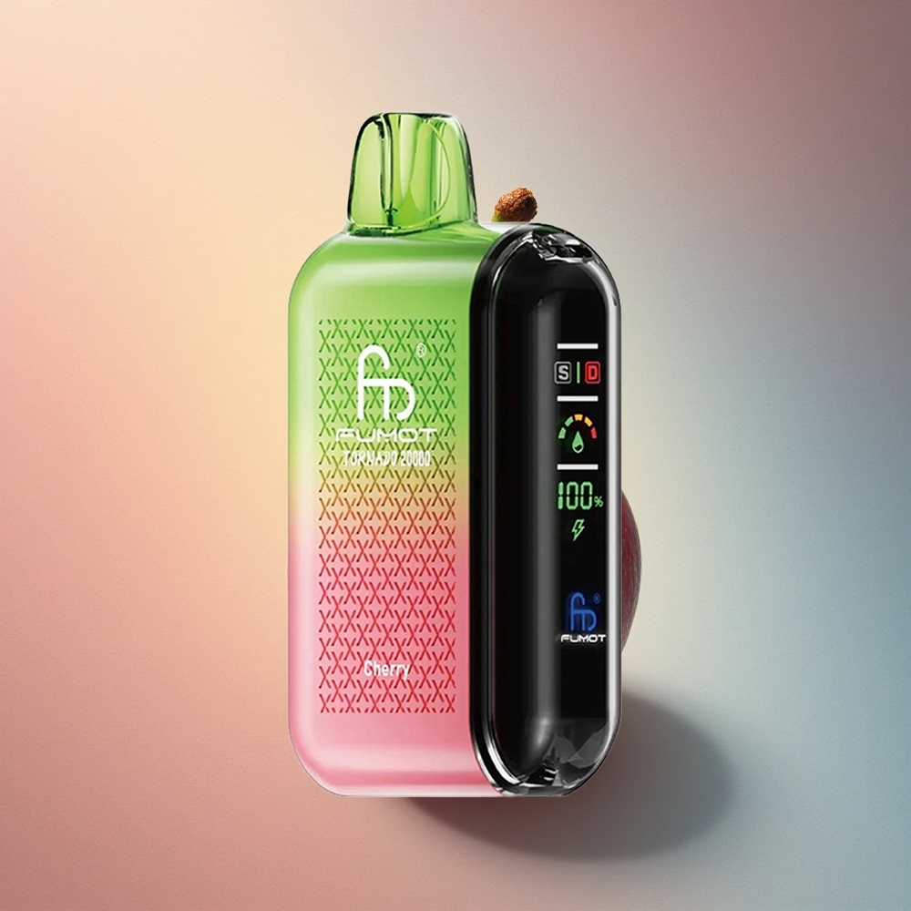 Fumot Tornado 20000 Puffs Kirsiku Kahekordse Võrgustikuga 850mAh Akuga 20ml Vedelikuga Nikotiiniga