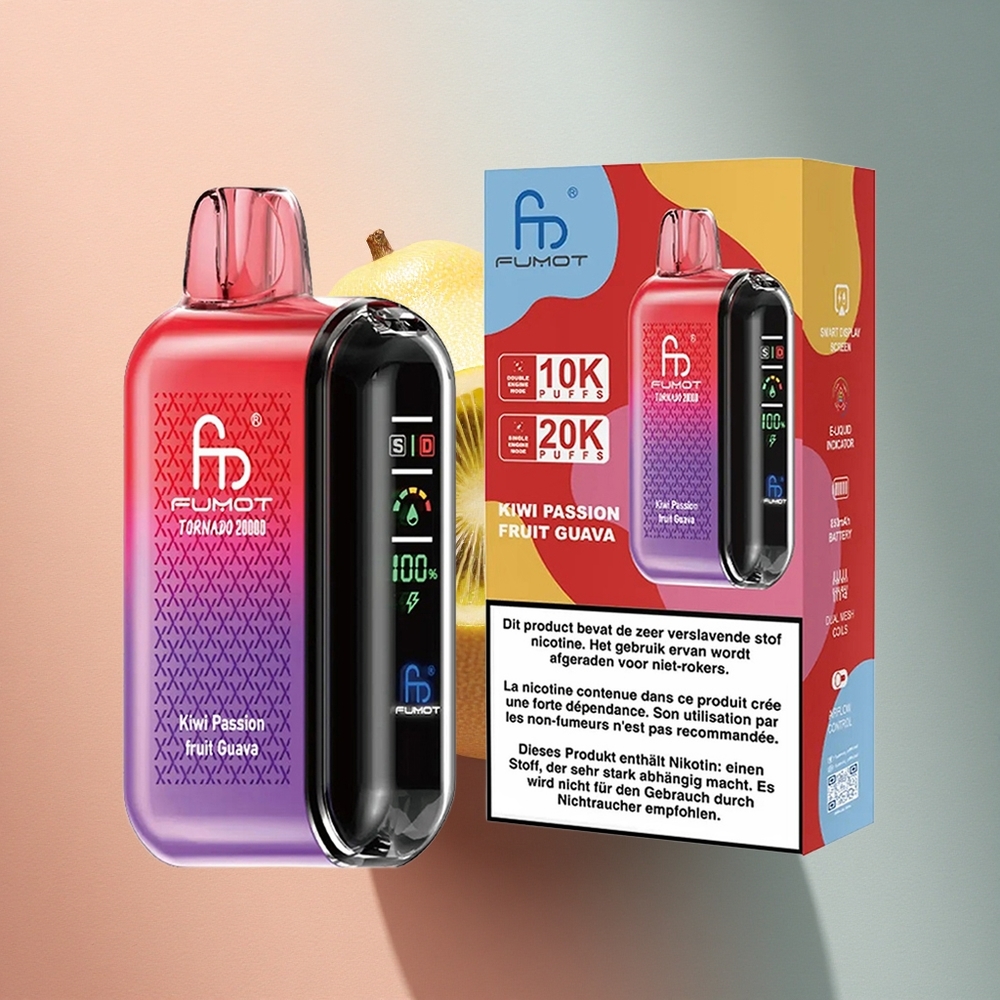 Fumot Tornado 20000 Puffs Kivi-Maracuja-Guava Dual Mesh Coil 850mAh