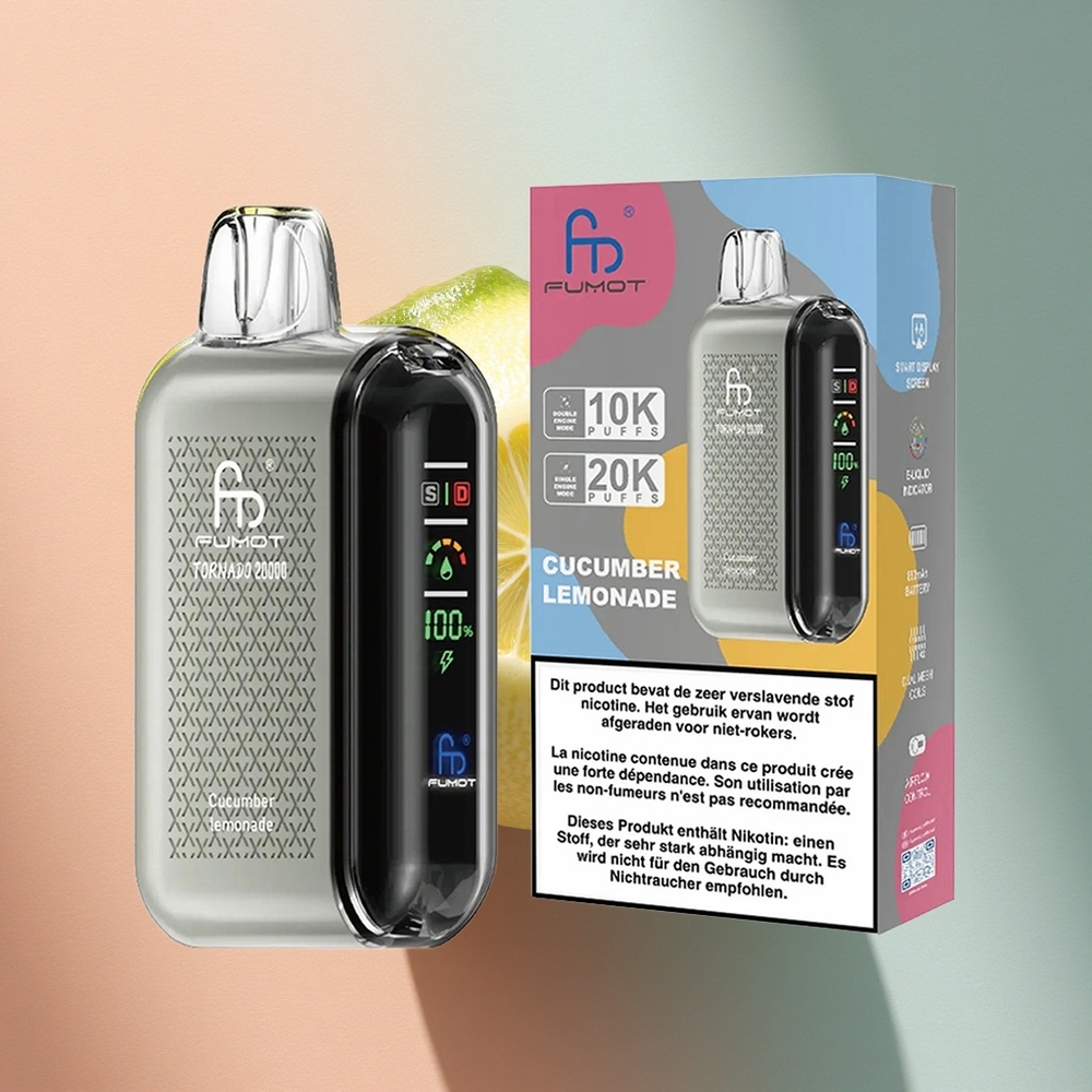 Fumot Tornado 20000 Puffs Kurgi Limonaad 850mAh Kahekordse Võrgumähisega