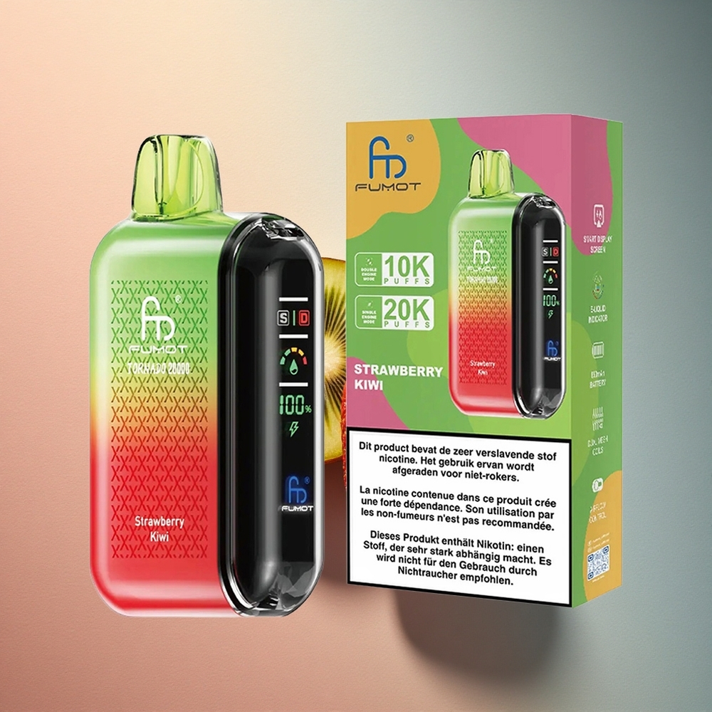 Fumot Tornado 20000 Puffs Maasika-Kiivi 20ml 850mAh 2% Nikotiini