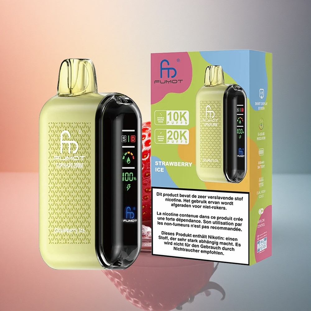 Fumot Tornado 20000 Puffs Maasikajäätis Dual Mesh Coil 20ml 850mAh