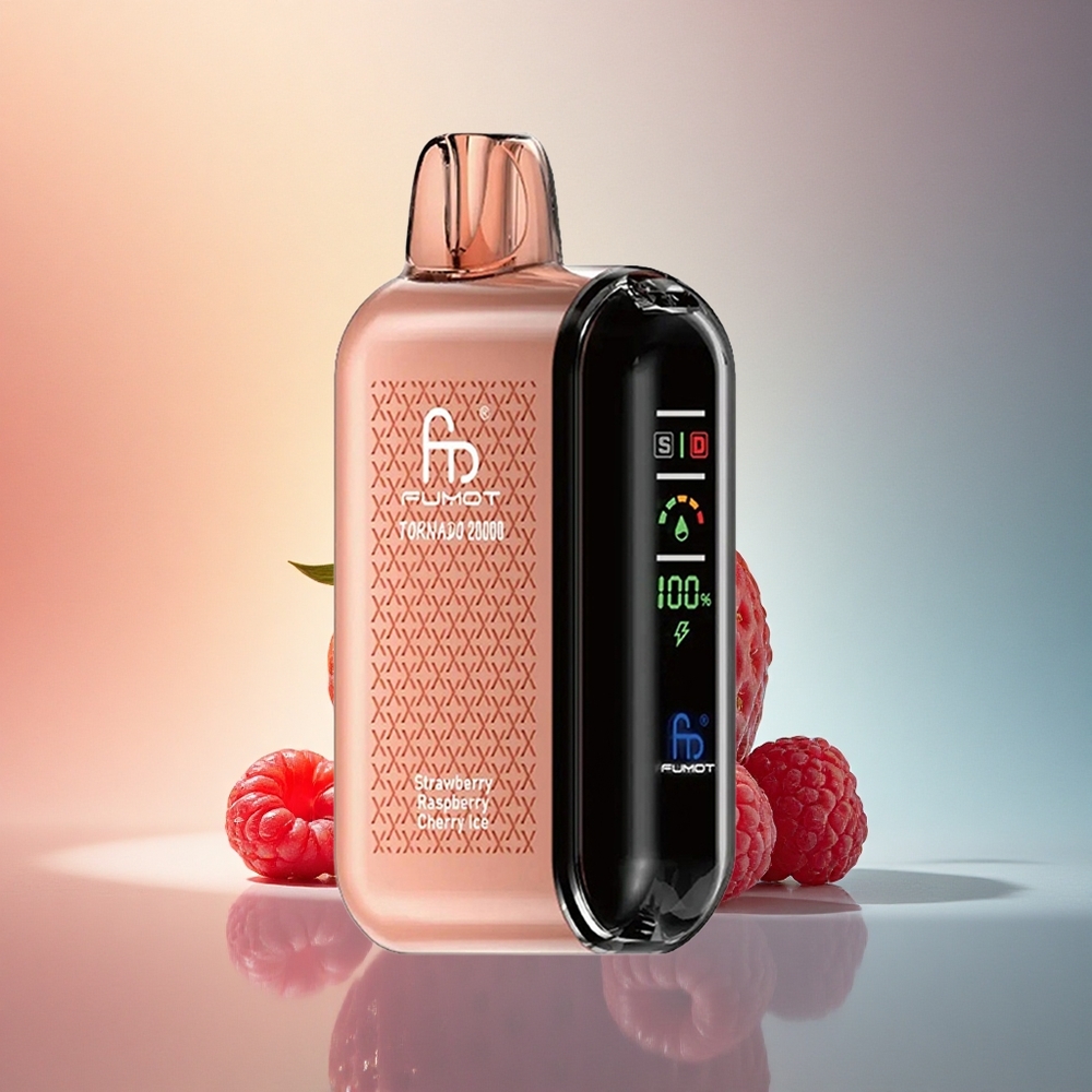 Fumot Tornado 20000 Puffs Maasikas Vaarikas Kirsijää Dual Mesh Coil 850mAh