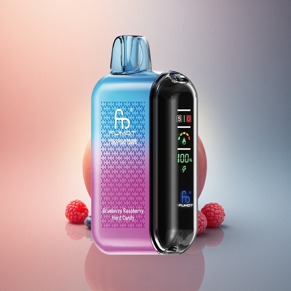 Fumot Tornado 20000 Puffs Mustika Vaarika Kõva Komm Dual Mesh Coil 850mAh