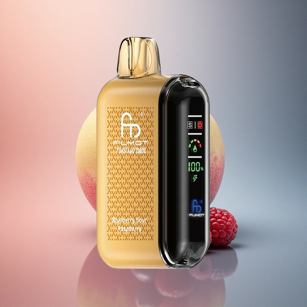 Fumot Tornado 20000 Puffs Mustikas-Hapurabaribal 850mAh Kahekordse Võrkkuumutiga 20ml