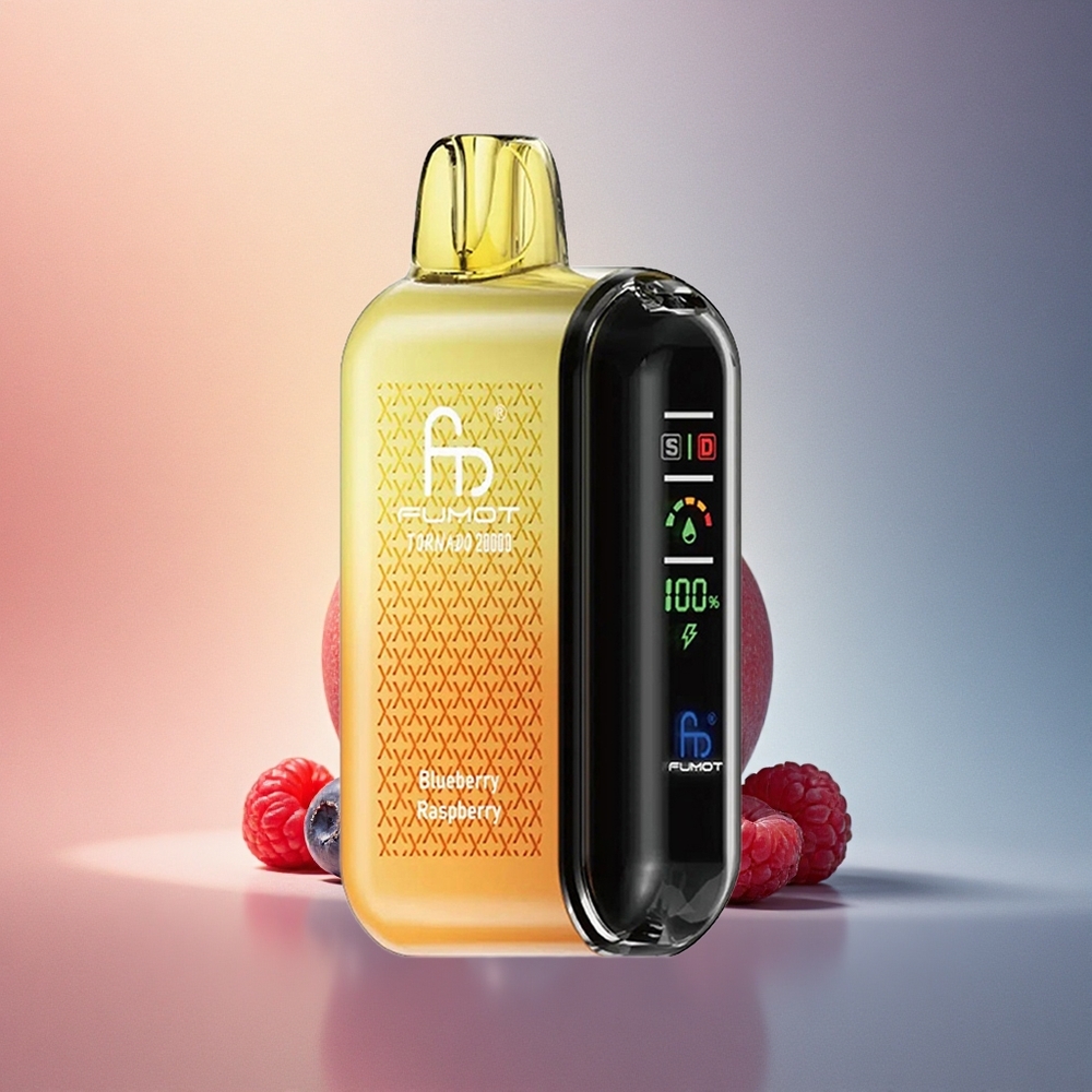 Fumot Tornado 20000 Puffs Mustikas Vaarikas Dual Mesh Coil 850mAh