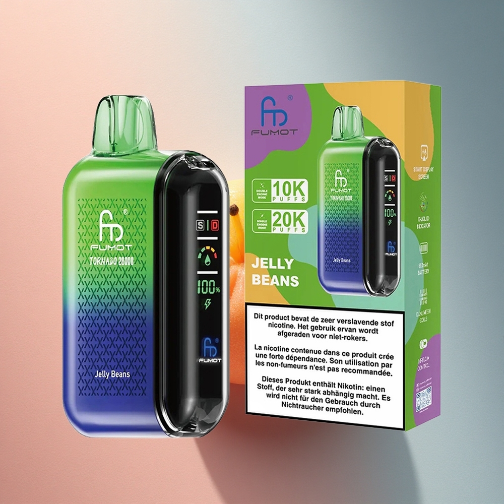 Fumot Tornado 20000 Puffs Tornado Kahekordse Võrkkudega 850mAh 20ml Nikotiiniga Geelipallid