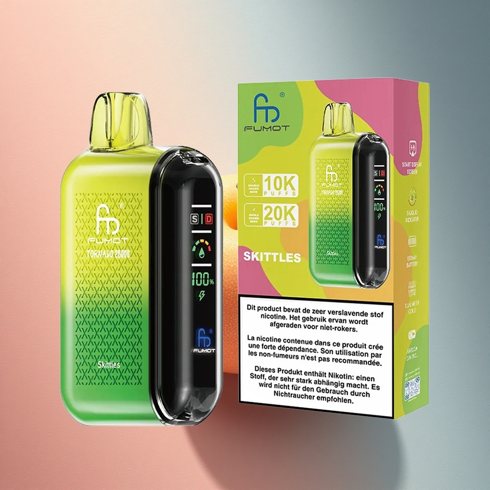 Fumot Tornado 20000 Puffs Vikerkaared DuoMähis 20ml 850mAh 2% nikotiini