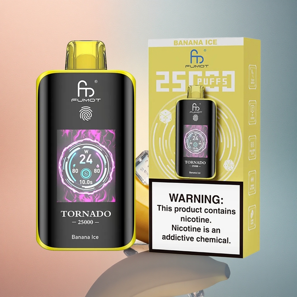 Fumot Tornado 25000 Puffs Banaanijää 700mAh 20ml Nikotiinitugevus