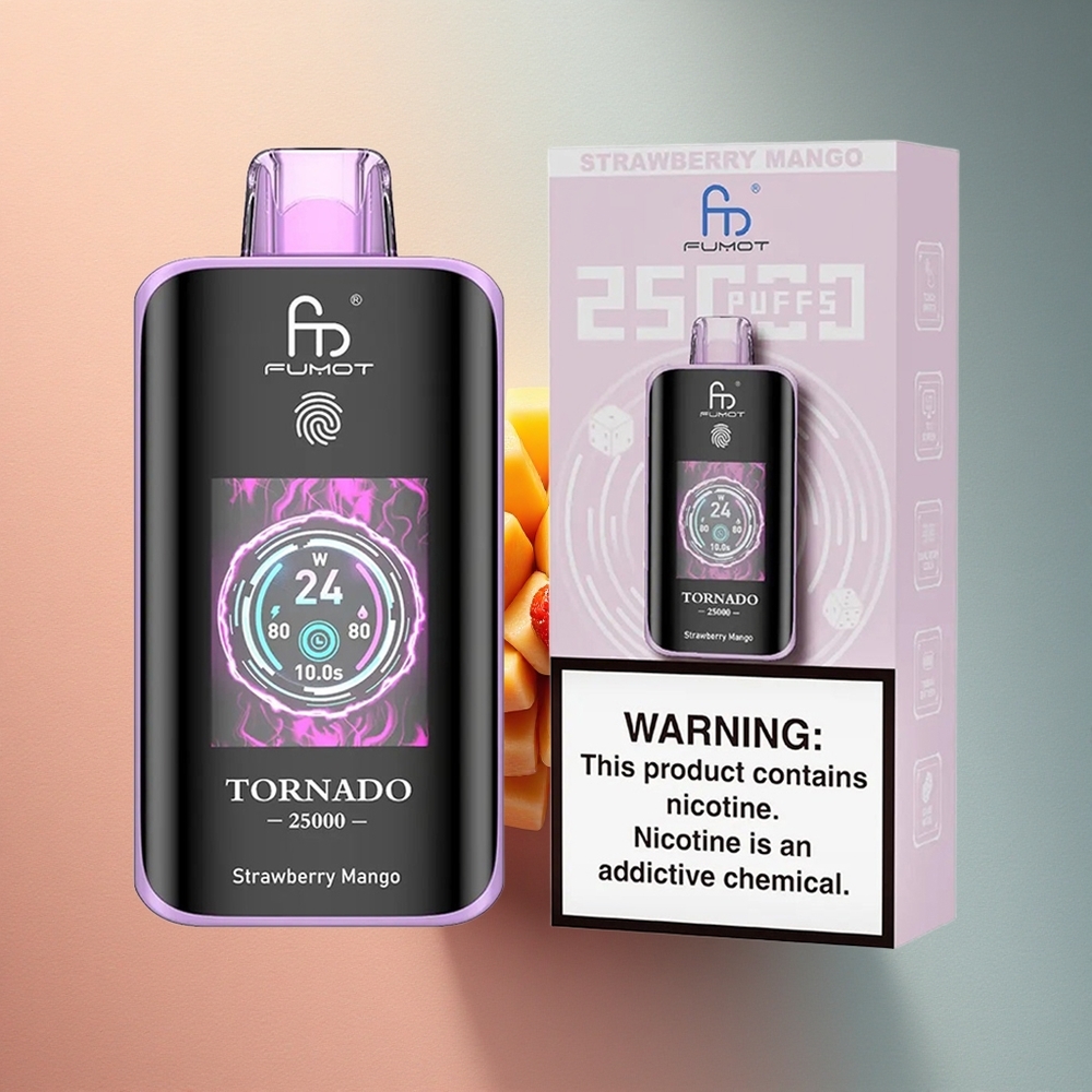 Fumot Tornado 25000 Puffs Maasika-Mango HD Ekraan 700mAh