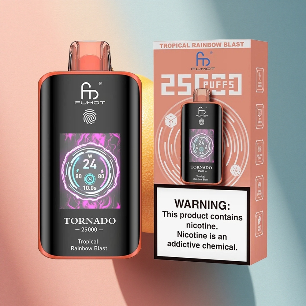 Fumot Tornado 25000 Puffs Troopiline Vikerkaar Puhang 700mAh 20ml 0/2%/3%/5% nikotiini