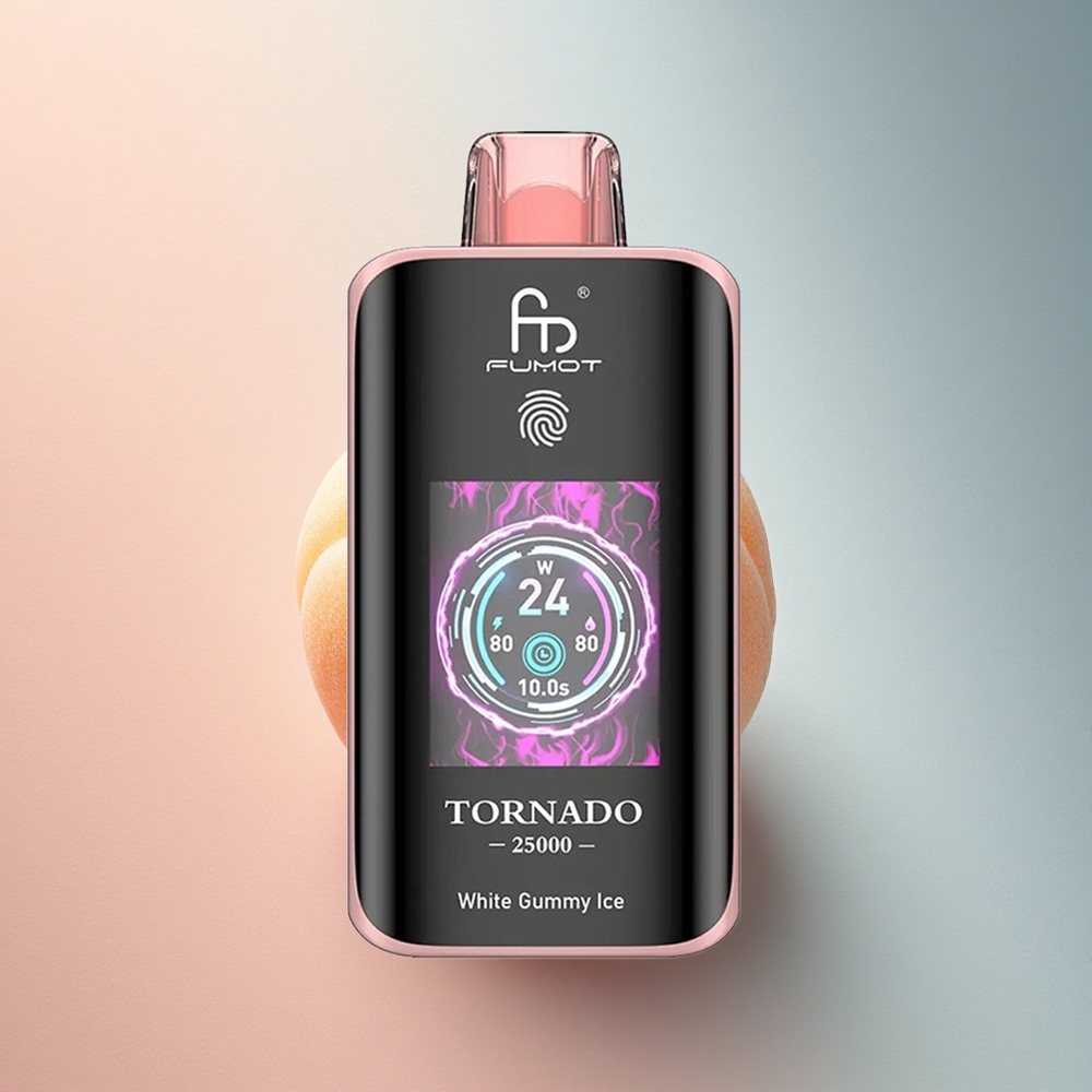 Fumot Tornado 25000 Puffs Valge Kommi Jää 700mAh 20ml Nikotiiniga