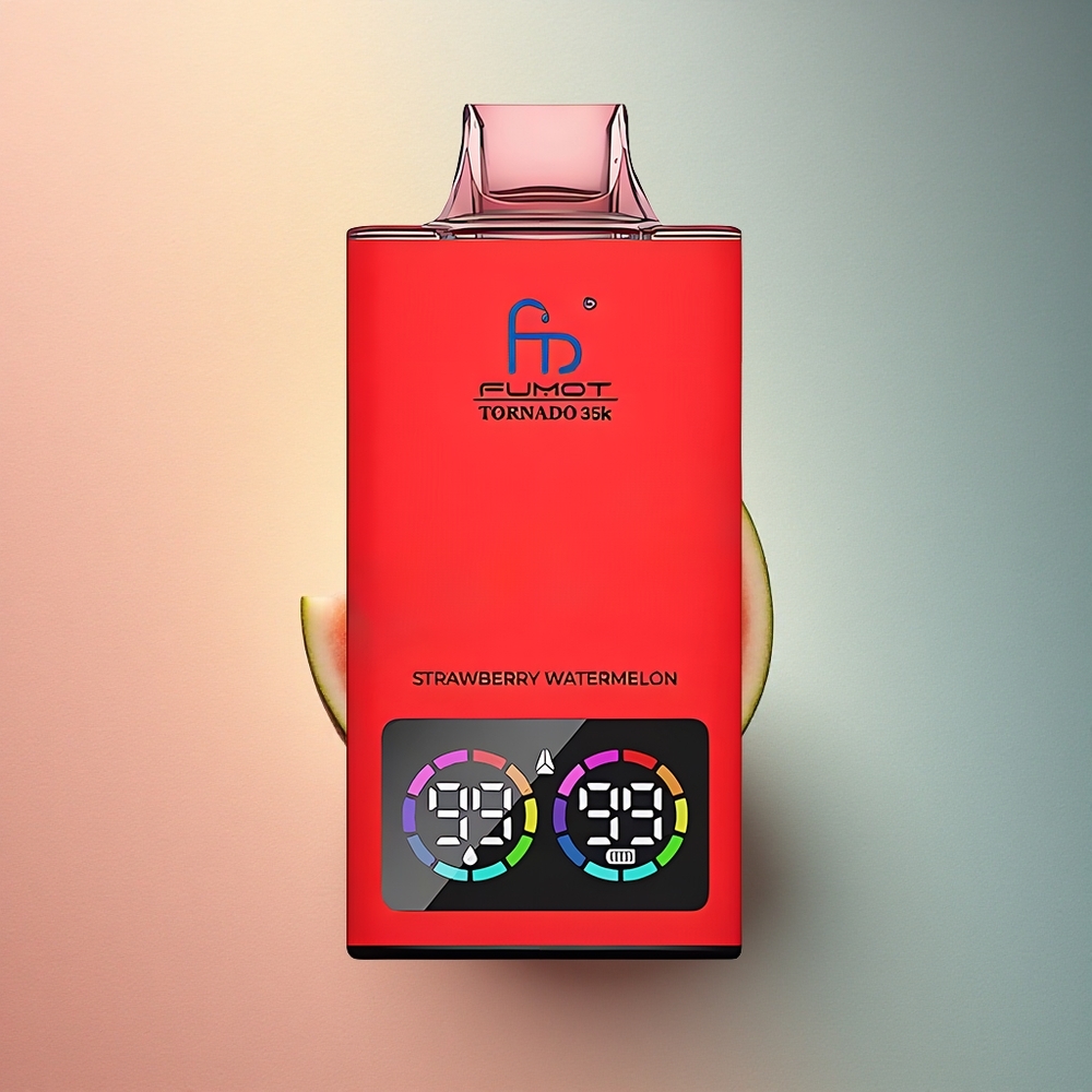 Fumot Tornado 35000 Puffs Maasika-Arbuus Dual Mesh Coil 15ml E-vedelik 700mAh