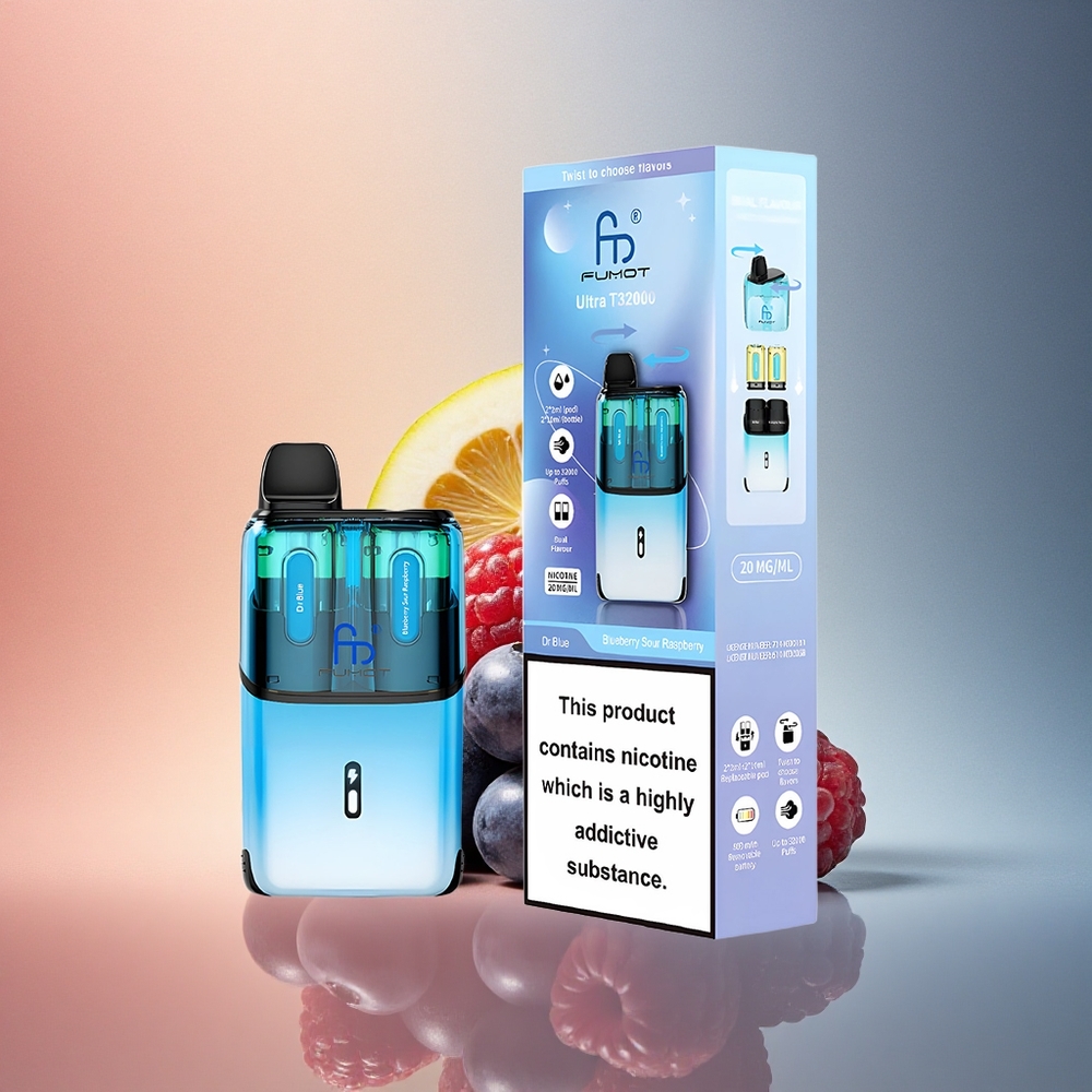 Fumot Ultra T32000 Puffs Dr Sinine - Mustikas-Hapukarva-mari 800mAh 24ml 20mg nikotiini