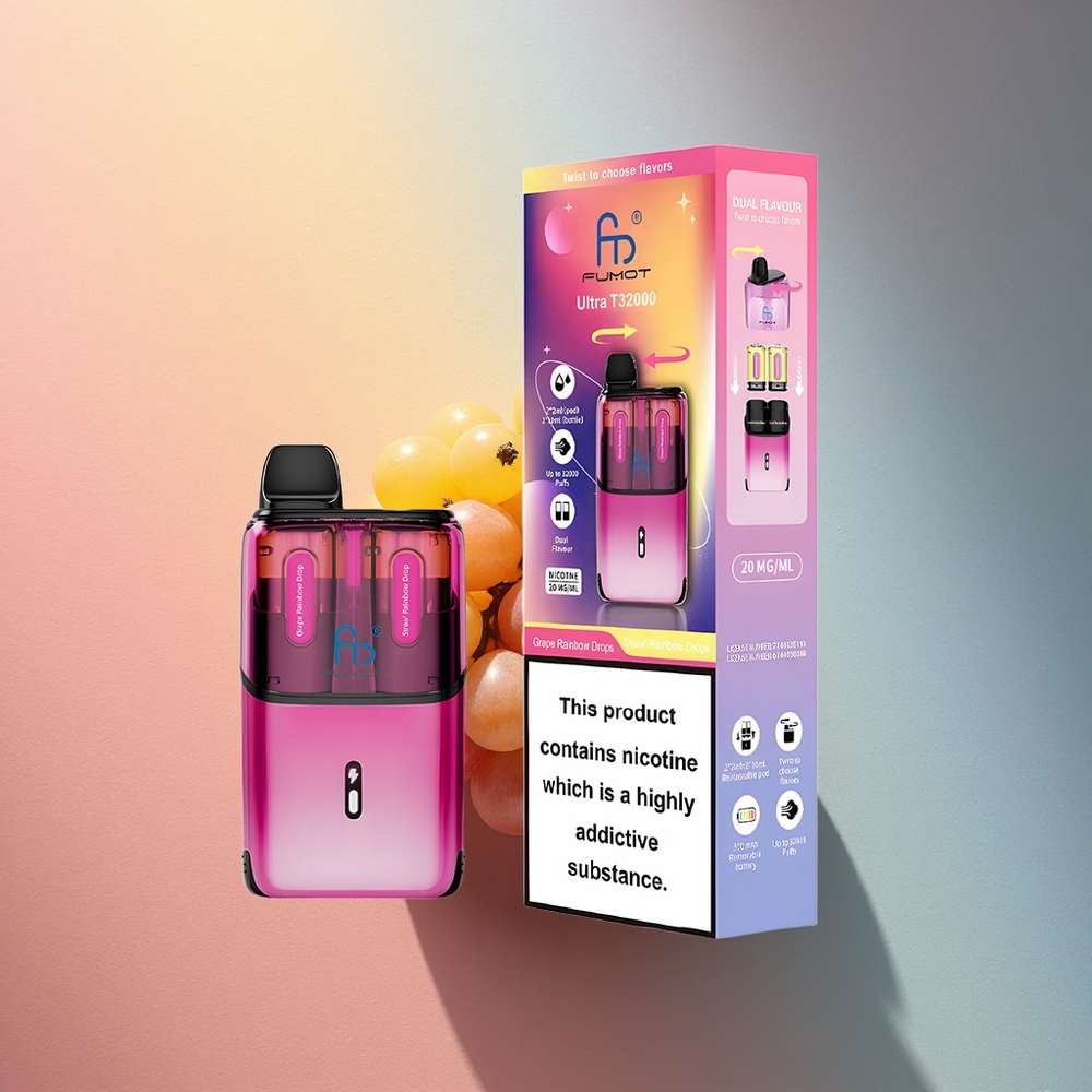 Fumot Ultra T32000 Puffs Maasika Vikerkaare Tilgad – 800mAh kiirlaadimine