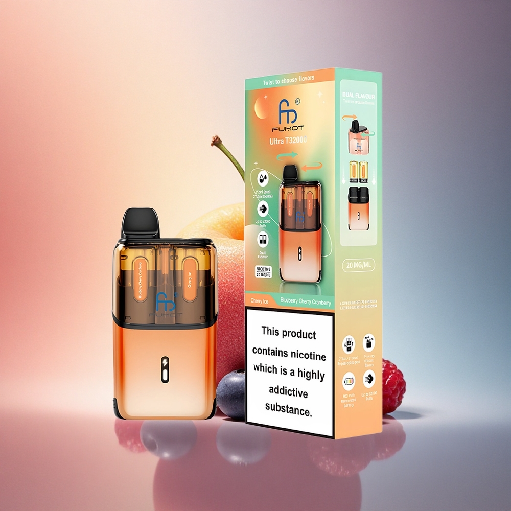 Fumot Ultra T32000 Puffs Mustika-Kirs-Iis Cherry Ice 800mAh 24ml 20mg nikotiini