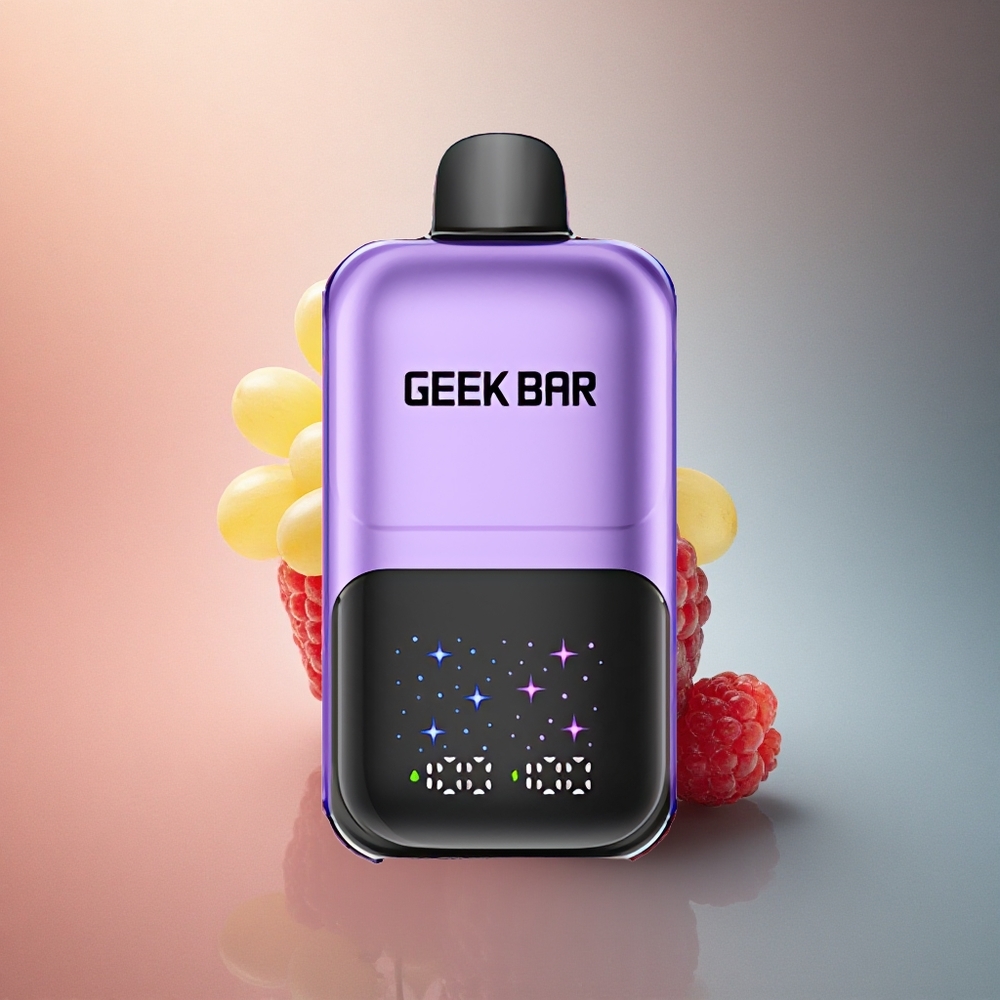 GEEK BAR 2GO 20ml 50000 Puffs Viinamarja & Vaarika suure ekraaniga laetav 5% nikotiini