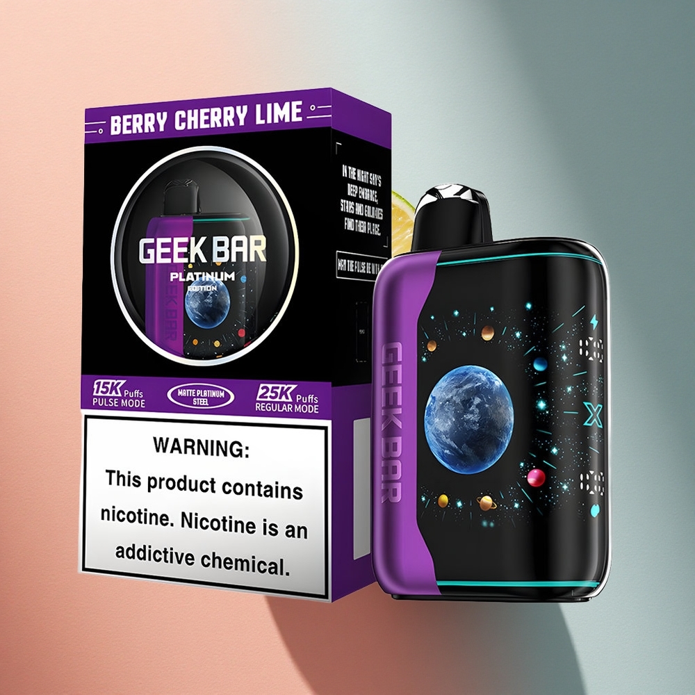 GEEK BAR Platinum Edition 25000 Puffs Marja-Kirss-Laimi 2% nikotiini, 20mL, kahekordne võrk
