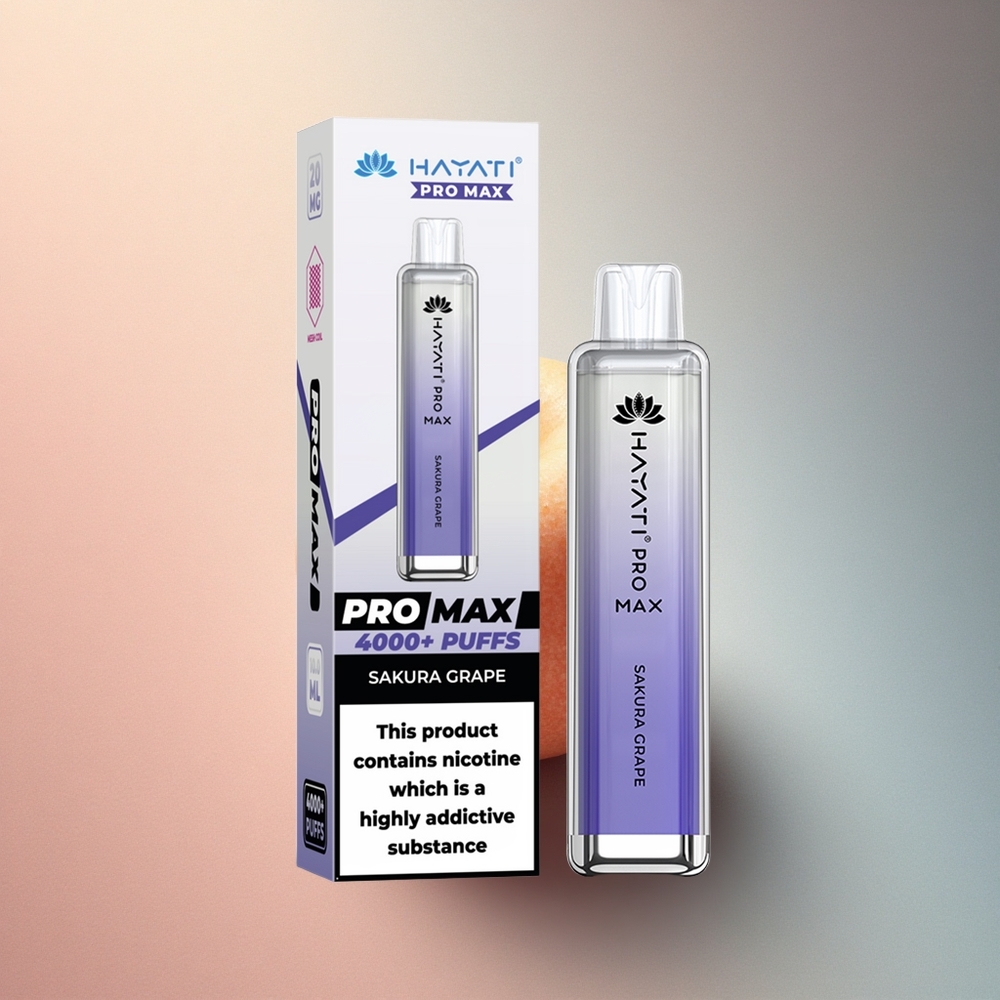 Hayati Pro Max 4000 Puffs Kirsviin Dual Coil 1400mAh 5% Nikotiini