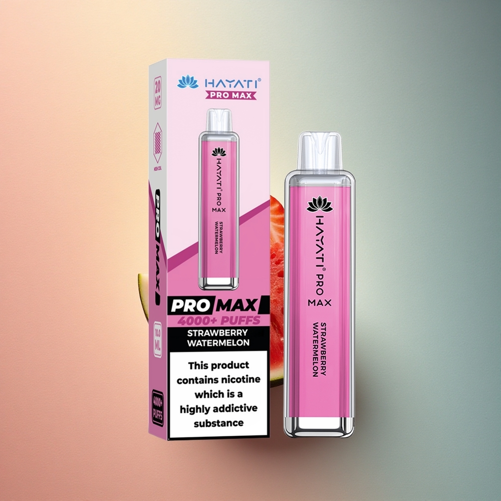 Hayati Pro Max 4000 Puffs Maasika-Arbuusi 1400mAh Akuga Vape 2ml Paak