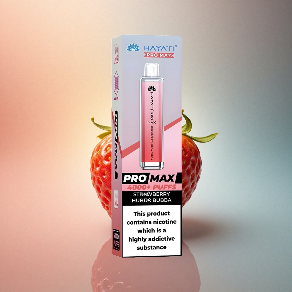 Hayati Pro Max 4000 Puffs Maasika Hubba Bubba Dual 1.1 Ohm Mesh Coil 1400mAh