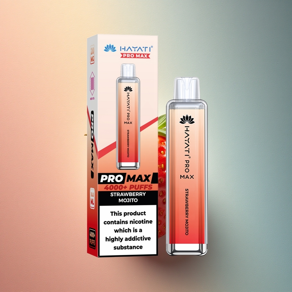 Hayati Pro Max 4000 Puffs Maasika-Mojito 2% Nikotiini 1400mAh