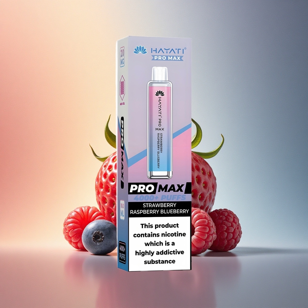 Hayati Pro Max 4000 Puffs Maasika Vaarikas Mustikas 1400mAh 2ml