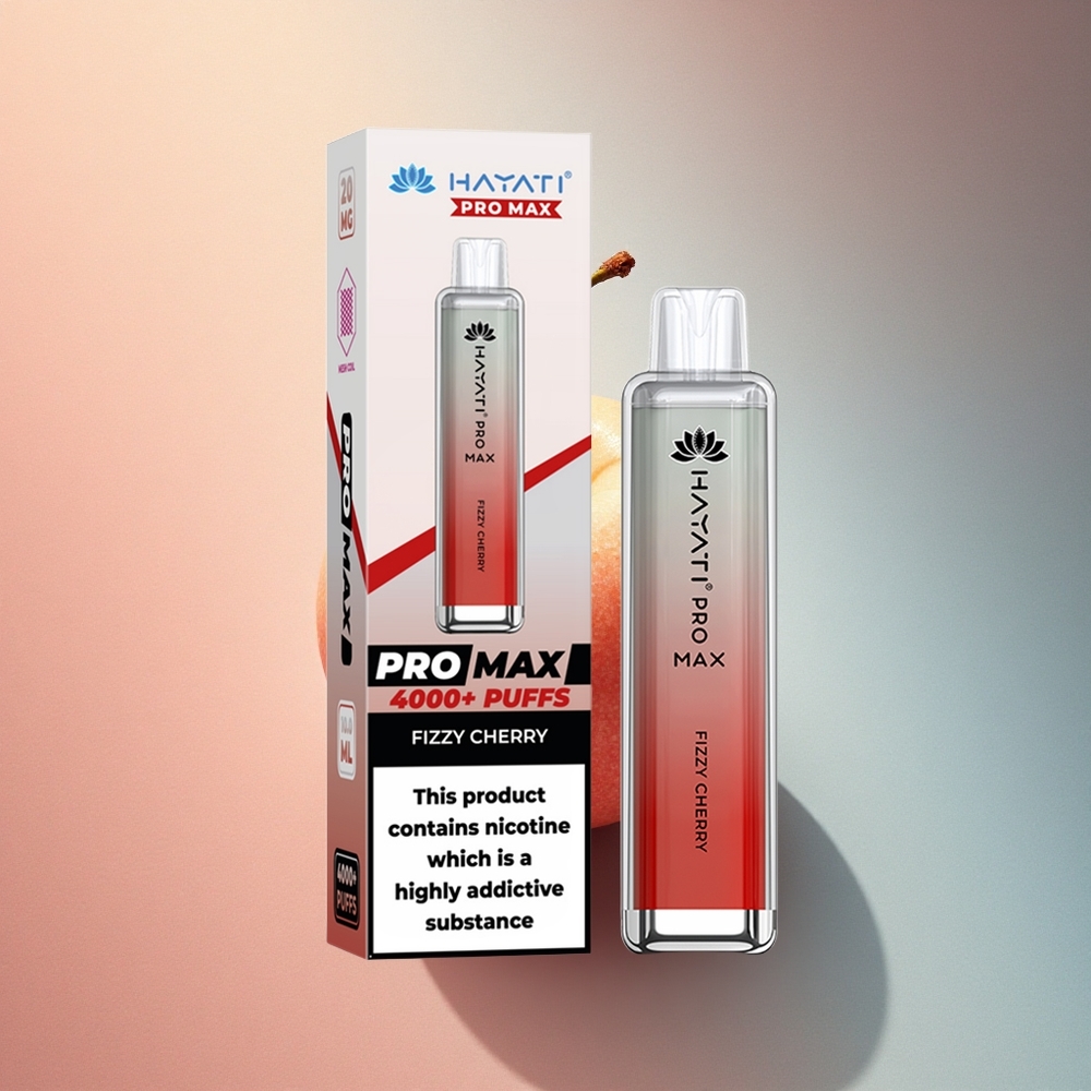 Hayati Pro Max 4000 Puffs Värskekirsiga Koos 1400mAh Akuga ja 5% Nikotiiniga
