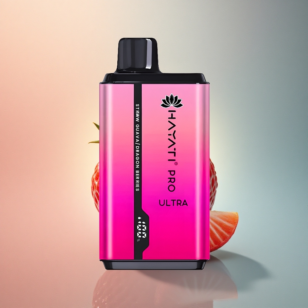 Hayati Pro Ultra 15000 Puffs Maasika Guaiava Draakonmarjad 850mAh 2% nikotiini