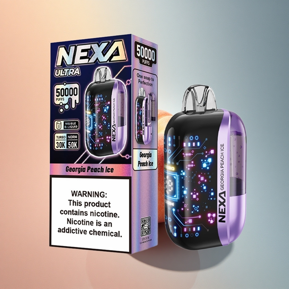 NEXA Ultra 50000 Puffs Georgia Virsikujäätis 5% nikotiini 800mAh aku
