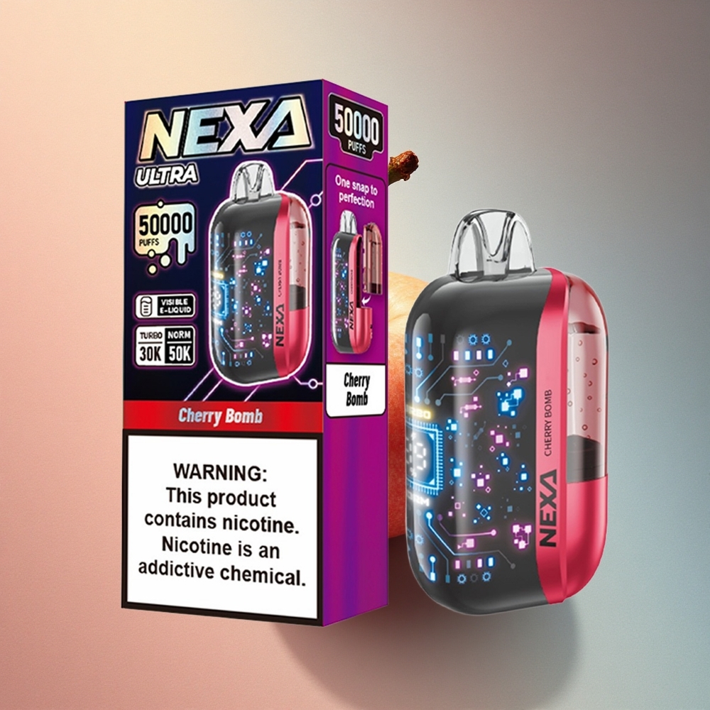 NEXA Ultra 50000 Puffs Kirsik Bomp 20ml 5% nikotiini 800mAh