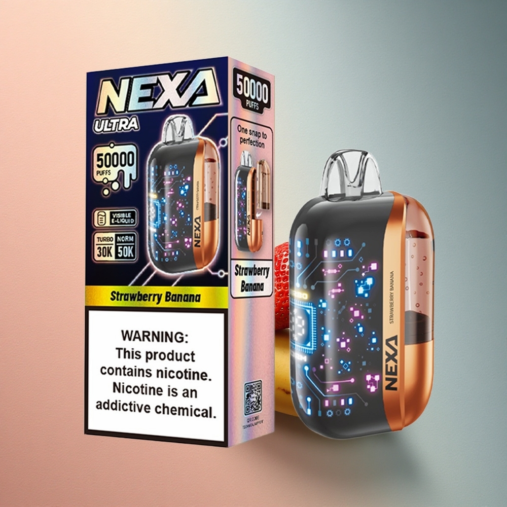 NEXA Ultra 50000 Puffs Maasika Banaani 20ml 5% nikotiini 800mAh