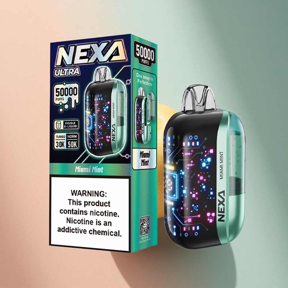 NEXA Ultra 50000 Puffs Miami Mint 20ml 800mAh 5% nikotiini
