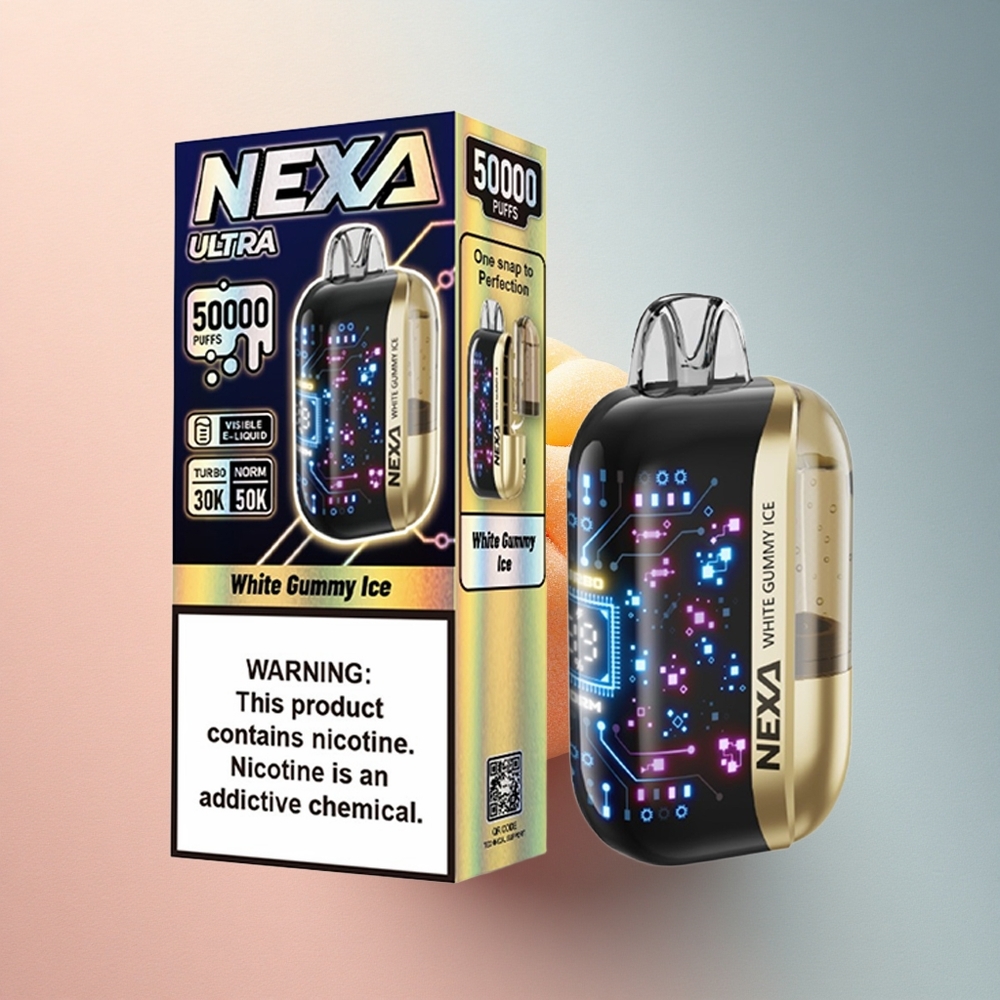 NEXA Ultra 50000 Puffs Valge Gummi Jää 20ml 5% nikotiini 800mAh